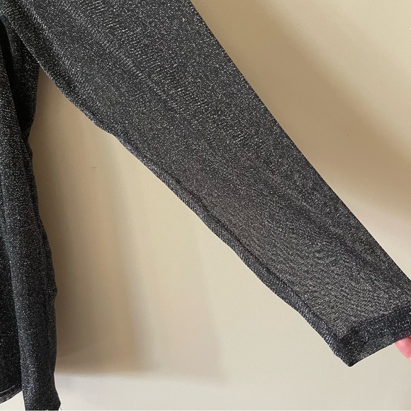 IN EVERY STORY Black Shimmer Top Blouse Sheer Sleeves Glitter Sparkle Plus Size - Picture 7 of 10